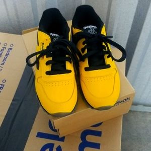 Reebok Infant Classic Leather Black,Yellow sz13 NWT